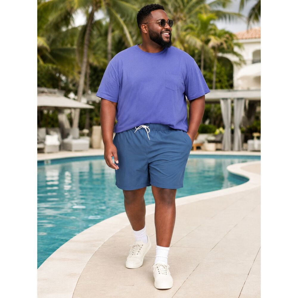 NWT Men's Blue Hybrid Swim Trunks XXL Mesh Lined Quick Dry Board Beach Shorts